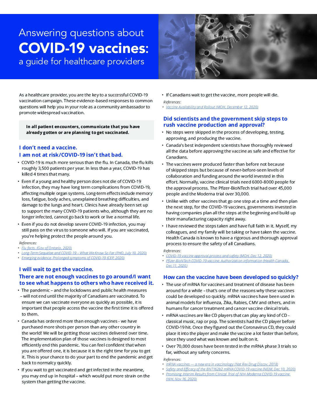Answering questions about COVID-19 vaccines