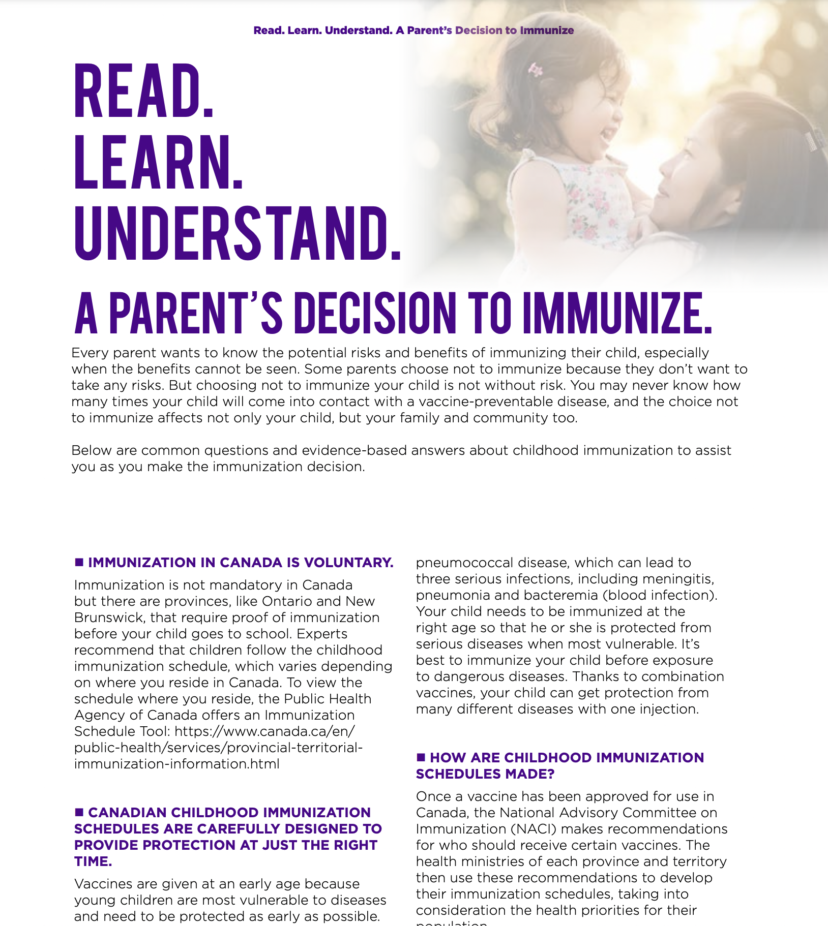 Read. Learn. Understand. A Parent’s Decision to Immunize