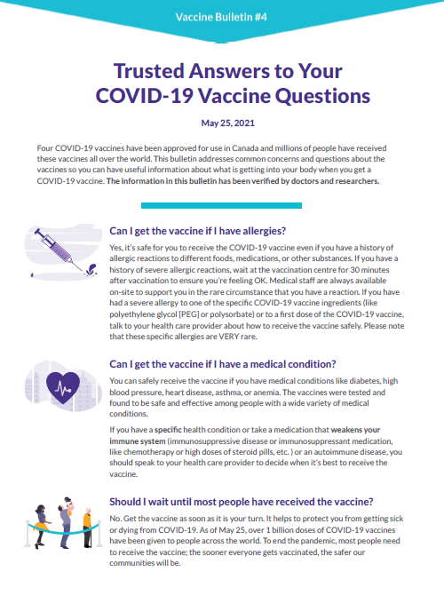 Trusted Answers to Your COVID-19 Vaccine Questions – Bulletin 4 Refugee613