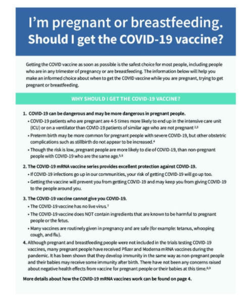 I’m pregnant or breastfeeding – Should I get the COVID-19 vaccine?