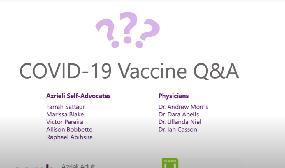 COVID-19 Vaccine Q&A with self-advocates with developmental disabilities