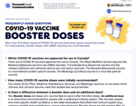 FAQ COVID-19 vaccine booster doses for people over 12 years old
