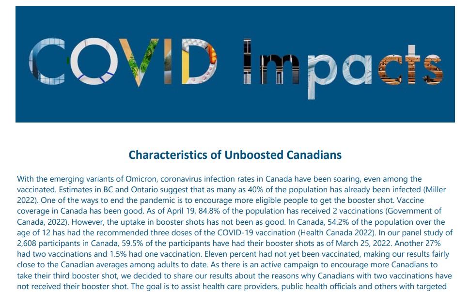 Characteristics of Unboosted Canadians