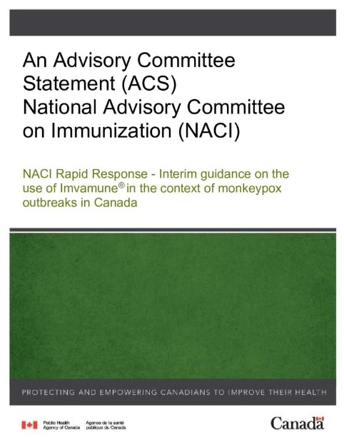 NACI Rapid Response – Interim guidance on the use of Imvamune® in the context of monkeypox outbreaks in Canada