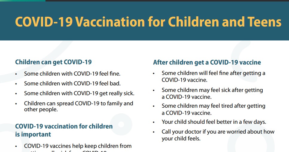 COVID -19 Vaccine for Children and Teens