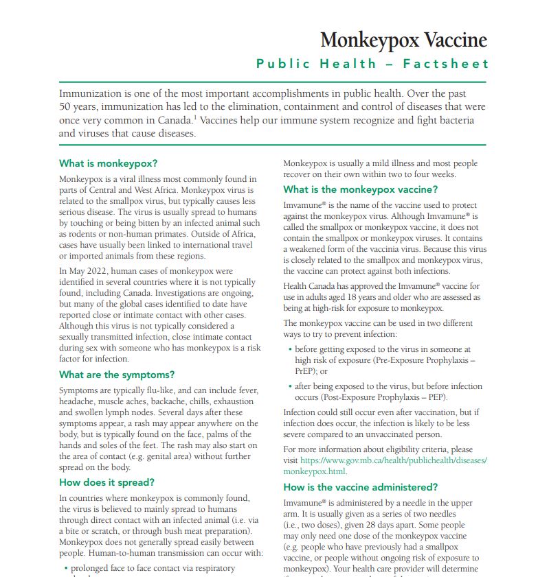 MB Monkeypox Vaccine Factsheet
