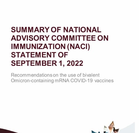 NACI Summary of recommendations on the use of bivalent Omicron-containing mRNA COVID-19 vaccines